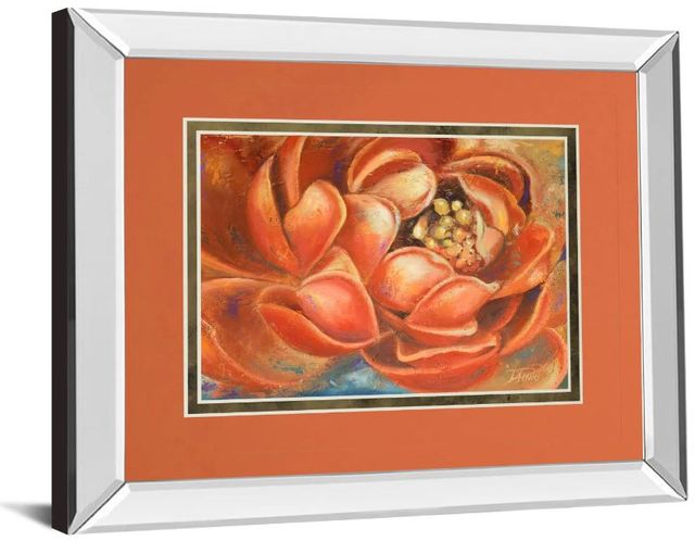 Classy Art Red Lotus l by Patricia Pinto Mirror Framed Wall Art-1