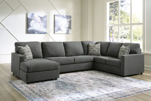 Signature Design by Ashley® Edenfield 3-Piece Charcoal Left-Arm Facing Sectional and Chaise-4
