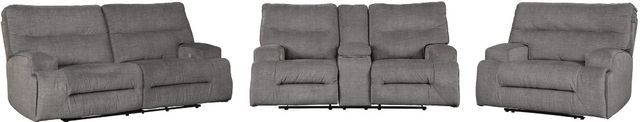 Benchcraft® Coombs 3-Piece Charcoal Living Room Set with Power Reclining Sofa-0