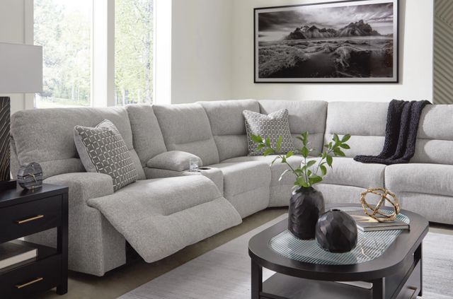 Signature Design by Ashley® Acklen Place 7-Piece Pewter Power Sectional Reclining Sofa with Storage Console-1