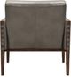 Hooker® Furniture CC Carverdale Dark Hickory/Maddie Gray Leather Club Chair-2