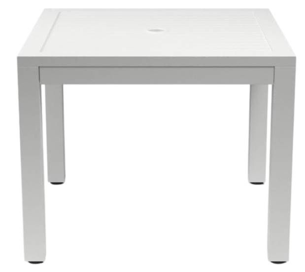 Sunset West Naples Satin White Metal Square Outdoor Dining Table-2