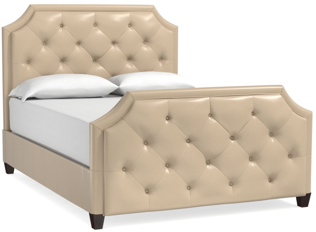 Bassett® Furniture Custom Upholstered Beds Florence Leather Clipped Corner Bed-0