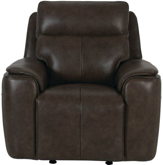 Bassett® Furniture Club Level Manteo Sable Leather Power Glider Recliner-1
