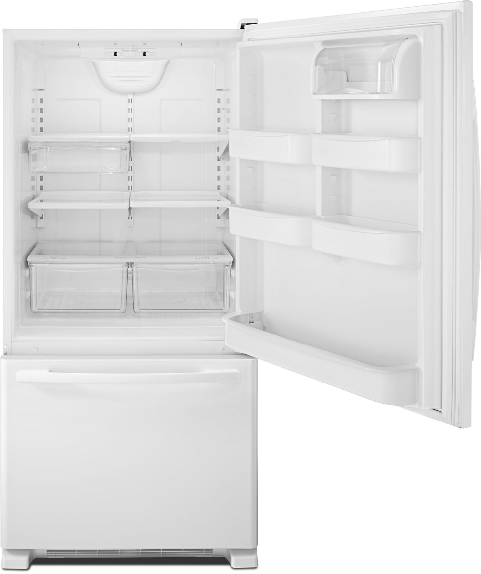 Amana® 33 in. 22.1 Cu. Ft. White Bottom Freezer Refrigerator