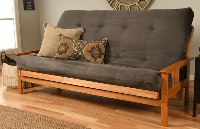 Kodiak Furniture Suede Gray 8" Coil Hinged Innerspring Queen Futon Mattress -1