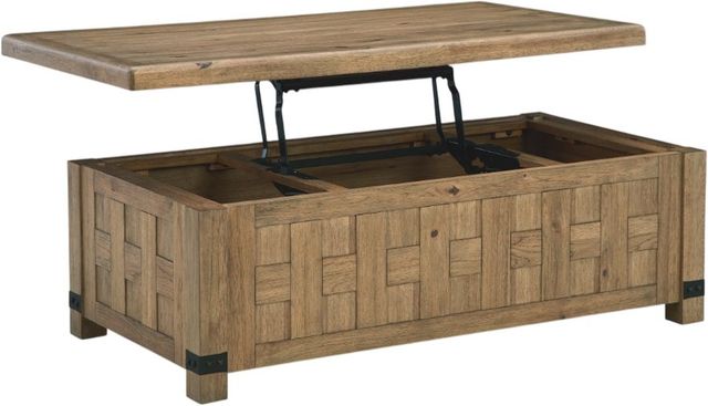 Signature Design by Ashley® Ridgester Light Brown Lift Top Cocktail Table-3