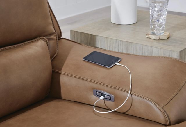 Signature Design by Ashley® Silverbrooke 3-Piece Caramel Power Reclining Small Spaced Sectional-1