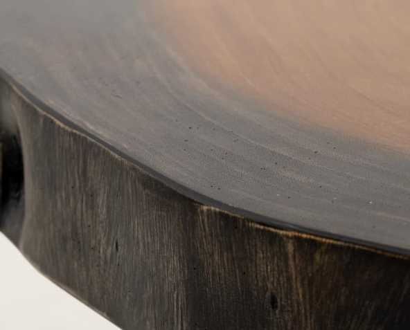 International Furniture Direct Parota Epoxy Brown Sofa Table with Black Base-3