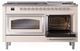 Ilve® Nostalgie II Noblesse 60'' Antique White Pro Style Dual Fuel Range with Chrome Trim-4