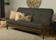 Kodiak Furniture Tucson Linen Charcoal/Rustic Walnut Queen Futon with Mattress-3