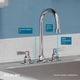 Elkay Chrome 8" Centerset Concealed Deck Faucet with 5" Gooseneck Spout and 2" Lever Handles-3
