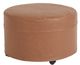 Four Seasons Customizable Leather Slipcovered Round Ottoman-0