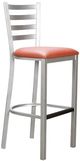 Linon Kara 2-Piece Rust/Silver Vinyl Barstool-3