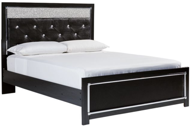 Signature Design by Ashley® Kaydell Black Queen Upholstered Panel Bed with LED Lights-0