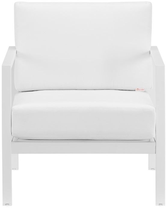 Linon Alora White Aluminum/Fabric Outdoor Armchair-2
