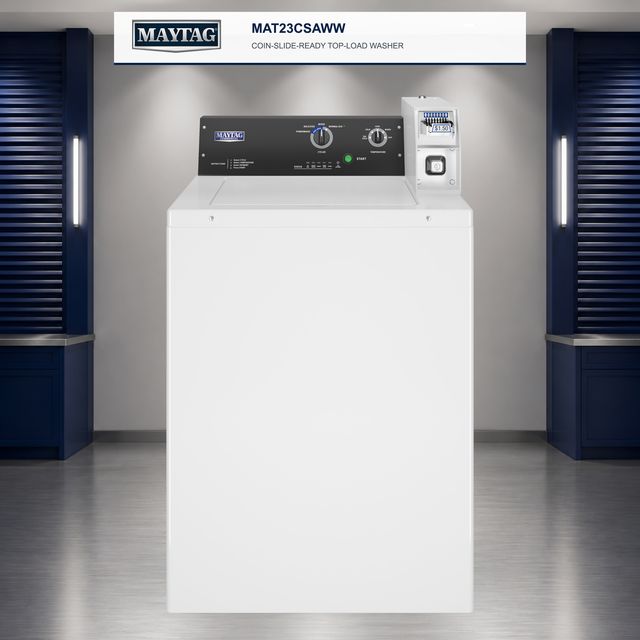 Maytag Commercial 3.27 Cu. Ft. Coin-Slide-Ready Top-Load Washer - White-2