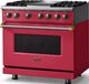 Viking® 5 Series 36" Valentine Pro Style Dual Fuel (NG) Range with Brushed Brass Trim-3