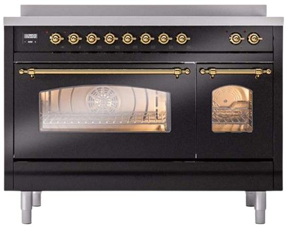 Ilve® Nostalgie II Series 48" Glossy Black Pro Style Induction Range-3