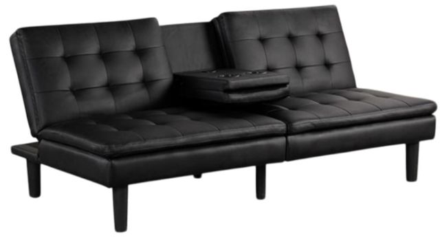Furniture of America® Eidsberg Black Futon Sleeper Sofa-3