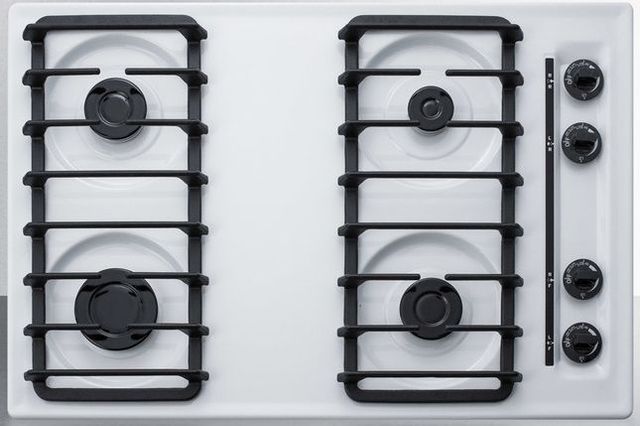 Summit® 30" White Gas Cooktop-0