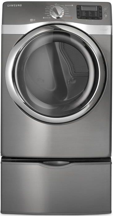 Samsung 7.5 Cu. Ft. Stainless Platinum Gas Steam Dryer-1