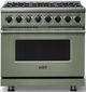 Viking® 7 Series 36" Eucalyptus Pro Style Dual Fuel Range-0