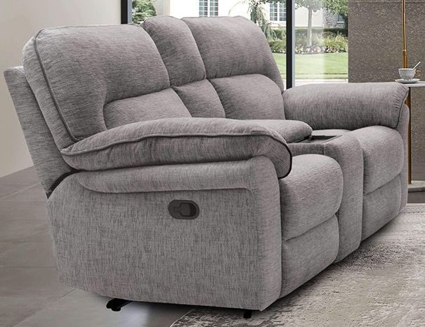 Furniture of America® Josias Light Gray Manual Reclining Loveseat-0