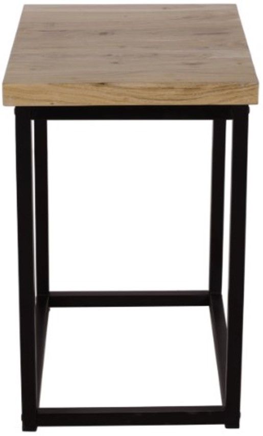 Jofran Inc. Ames Natural Chairside Table with Black Base-1