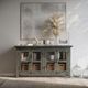Jofran Inc. Rustic Shores Stone 4-Door Low Accent Cabinet with Knockdown-1