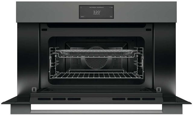 Fisher & Paykel Series 9 Minimal 30" Grey Glass Compact Convection Speed Oven-1