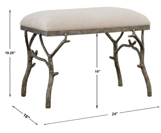 Uttermost® Lismore Off-White Small Bench-2
