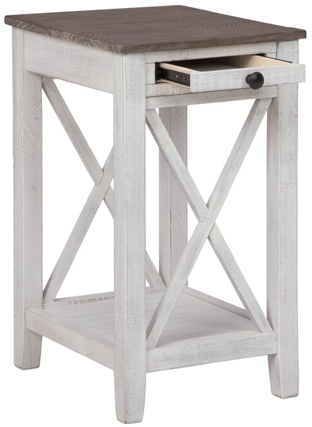 Signature Design by Ashley® Adalane Brown Top Accent Table with White Base-1
