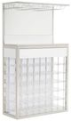 Michael Amini® State St. Glossy White/Stainless Steel Wall Bar-0