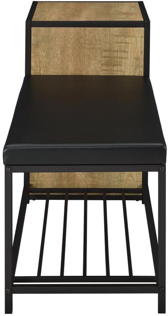 Coaster® Martino Black/Mango Shoe Storage Entryway Bench with Cabinet-4