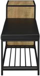 Coaster® Martino Black/Mango Shoe Storage Entryway Bench with Cabinet-4