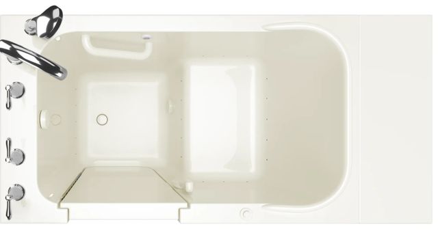 American Standard Gelcoat Linen 28" x 48" Walk-In Bathtub with Air Spa System - Left-Hand Door and Drain-1