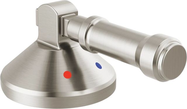 Delta Broderick® Lumicoat® Stainless 3-Hole Roman Tub with Hand Shower - Handle Kit-Lever-0
