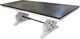Sunny Designs™ Carriage House Charcoal Gray Trestle Table with Weathered Crème Frame-3