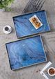 A & B Home Modern Chic 2-Piece Blue Rectangular Tray Set-4