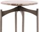 Furniture Classics Joanna Cream Marble Top Side Table with Silver Base-1