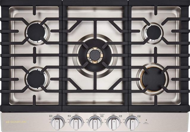 LG SIGNATURE 30" Stainless Steel UltraHeat™ Gas Cooktop with EasyClean®-0