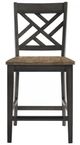 Intercon Harper Brushed Brown/Pecan Lattice Back Stool-2