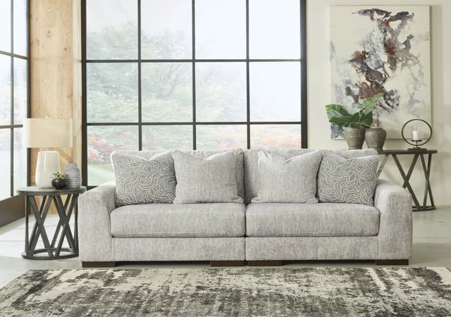 Signature Design by Ashley® Regent Park 2-Piece Pewter Modular Sectional Loveseat-1