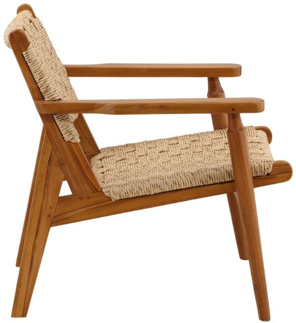 Dovetail Furniture Parley Natural Synthetic Rattan/Teak Wood Outdoor Occasional Chair-2