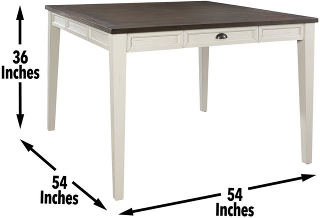 Steve Silver Co. Cayla Dark Oak Counter Height Dining Table with Antiqued White Base-2