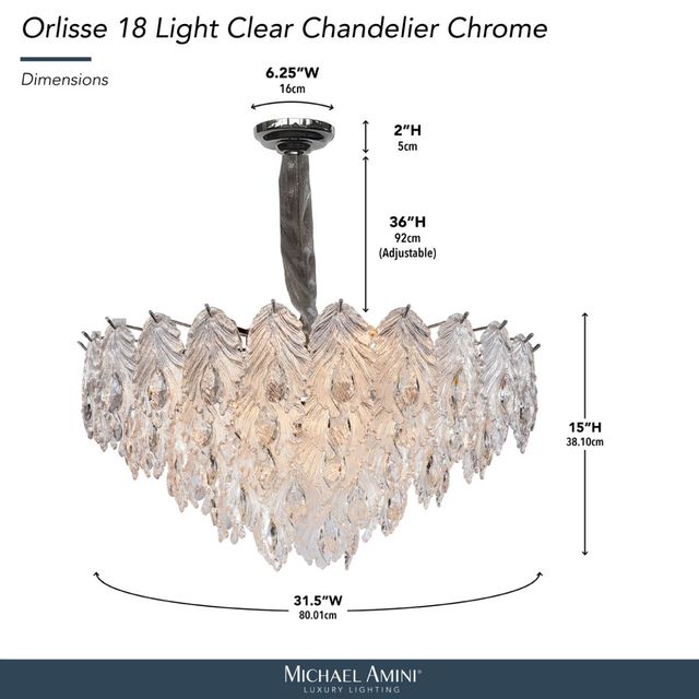 Michael Amini® Orlisse Chrome/Clear 18-Light Chandelier-2