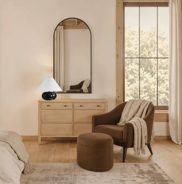 Renwil® Warren Matte Black Accent Mirror-1