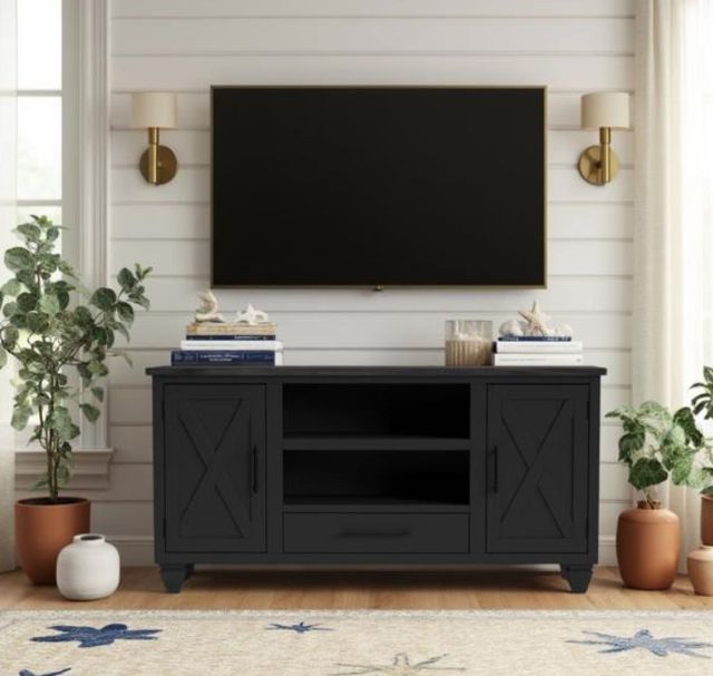 Legends Home Real Cozy Liberty Seal Skin Black Fireplace Console-1