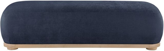 Meridian Furniture Calum Navy/Natural Chenille Fabric Bench-1